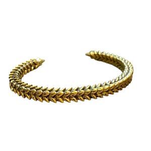 J. Crew Textured Grecian Goddess Thin Gold Tone Cuff Bracelet